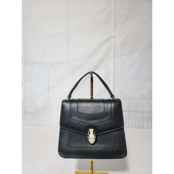Authentic BVLGARI Serpenti Forever Top Handle Black - Picture 7 of 14